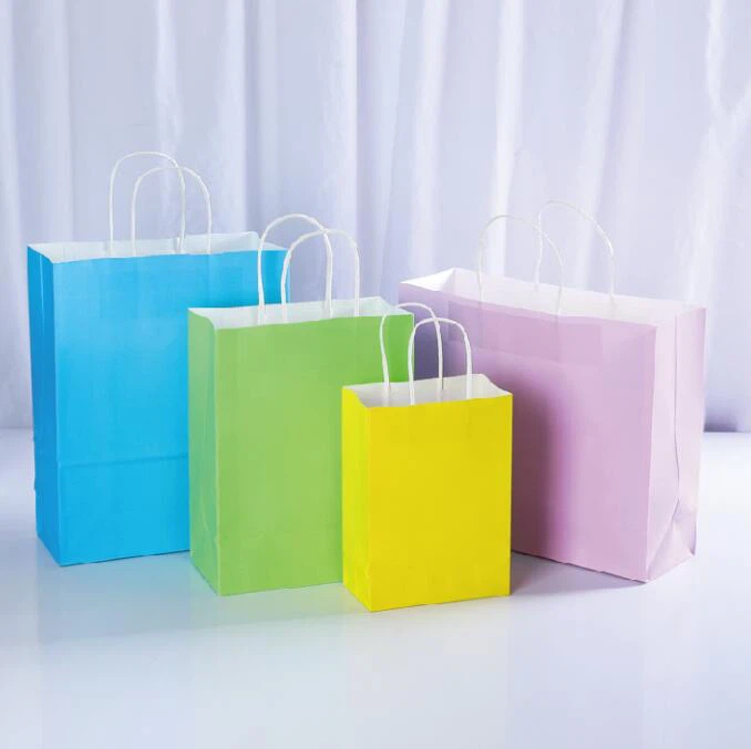 Kraft paper round rope tote bag Kraft paper round rope tote bag