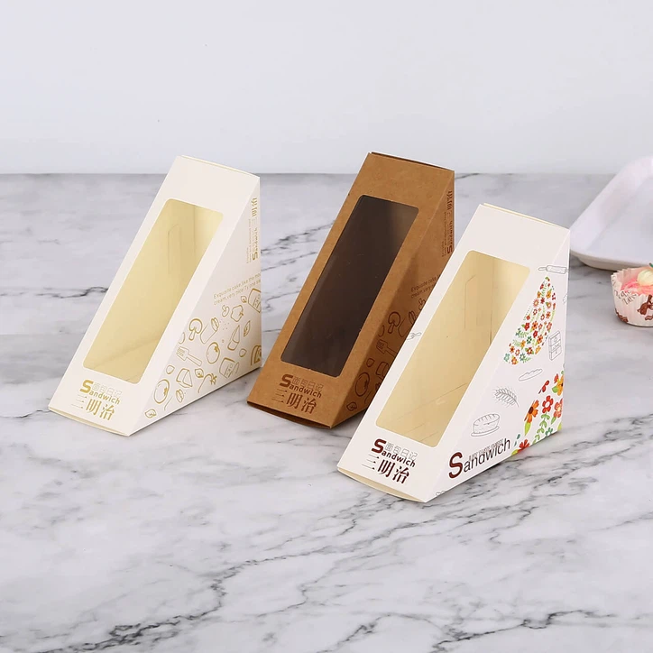 Kraft Paper Window Lunch Bread Sandwich Packaging Box Kraft Paper Window Lunch Bread Sandwich Packaging Box