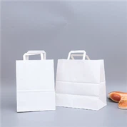 白いクラフト紙の食品用ポータブル包装袋